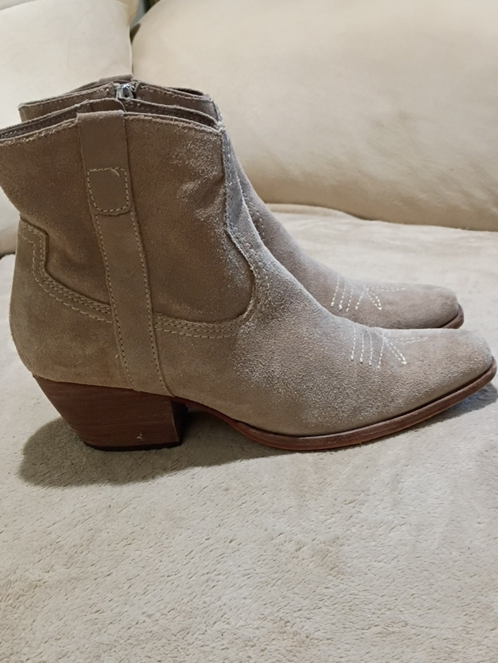Dolce Vita Taupe Suede Ankle Bootie - Picture 4 of 10
